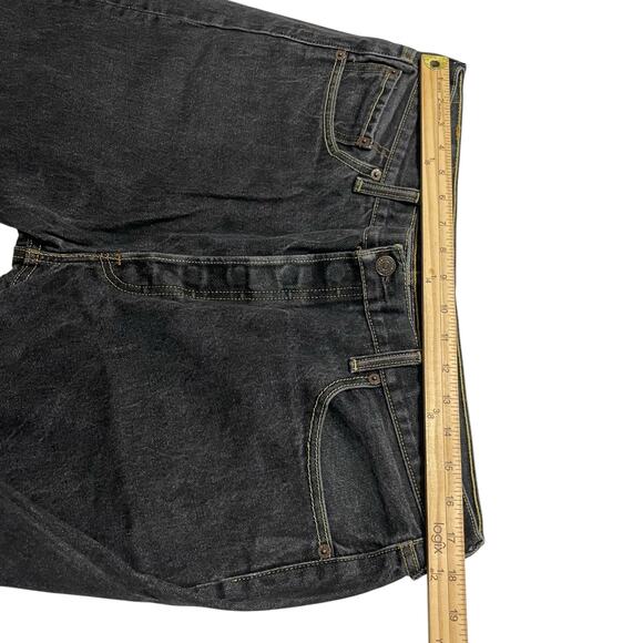 Levis 501 Jeans Mens Size 38 Black Regular Straight Leg Button Fly Denim Jeans - Picture 9 of 11
